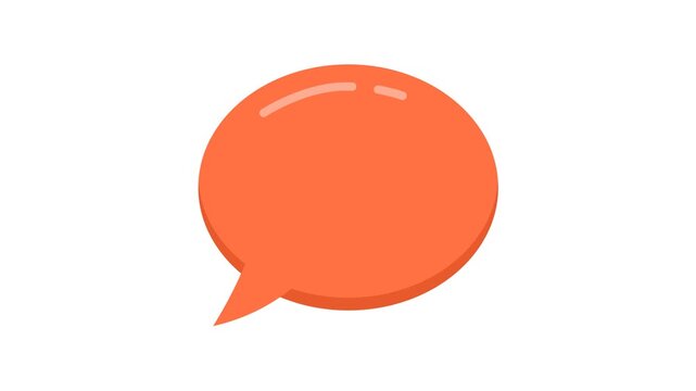 Animated orange speech bubble typing animation
