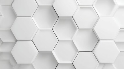 Abstract white and gray hexagonal technology pattern with geometric honeycomb grid and futuristic digital line design on a modern background