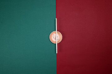 sushi chopsticks hour minutes hand mini sauce bowl rotating on green red paper clock watch time
