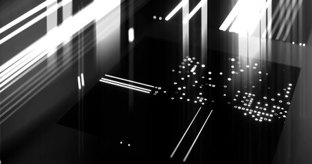 Abstract digital circuit board pattern with glowing light trails