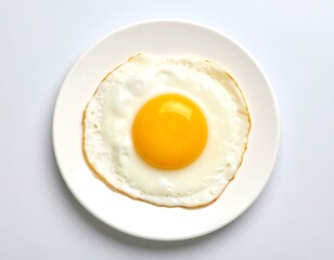 Delicious sunny side up egg on a clean white plate