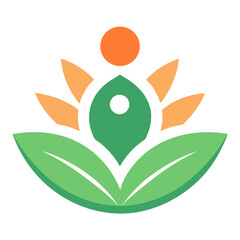 Obraz premium Minimalist Wellness Icon with Abstract Organic Shapes for Health Branding