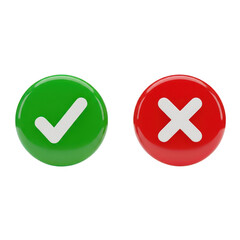 Green check and red x buttons