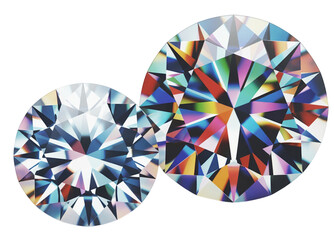 Brilliant Cut Diamonds with Dazzling Rainbow Sparkle Diamond Gemstone  PNG, Diamond isolated on a transparent background