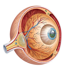 Human Eye Anatomy Diagram - Vision & Optical Structure on transparent background