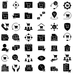 Shopping icon vector set. Online shopping Illustration sign collection. Purchases symbol. Sale logo.