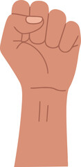 Raised Fist Vector Illustration Symbolizing Power, Protest, Solidarity and Unity