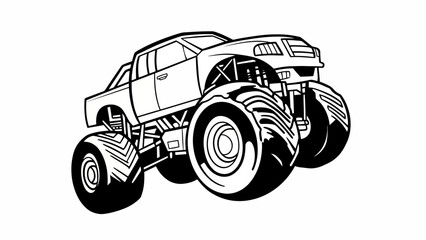 Off-road monster truck illustration with large tires and suspension for extreme driving adventures © dale