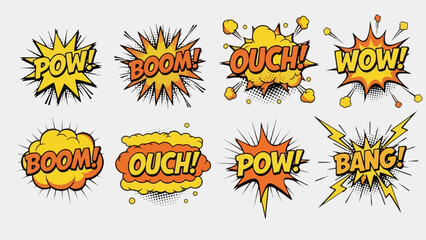 Dynamic Comic Book Sound Effect Words and Explosions for Action Sequences © dale