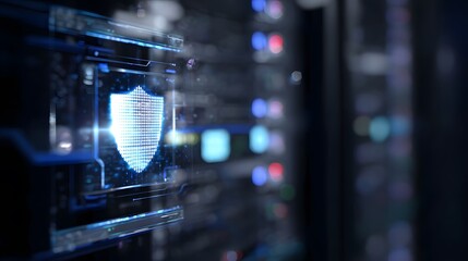 Data Security Interface Visualizes Network Protection Threat Detection Digital Safety Concept