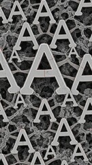 Abstract Pattern of Letter A in Gray Typography Texture Letters. Concept featuring abstract, pattern, letter a, typography, texture.