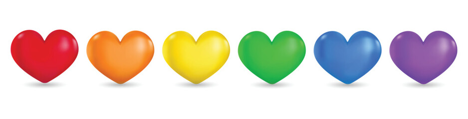 Rainbow coloured heart isolated on white background. Vector illustration