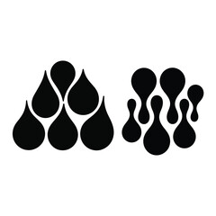 A collection of Thick teardrop cluster abstract element Silhouette.