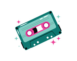 Obraz premium Vintage cassette tape with sparkles