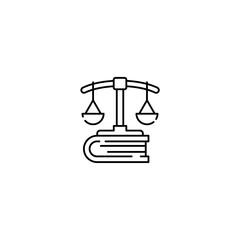 law icon, justice Symbol Outline icon Transparent background Editable Stroke