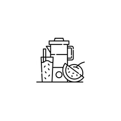 Fruit smoothie icon, healthy food Symbol Outline icon Transparent background Editable Stroke