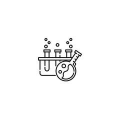 Research icon, Laboratory Symbol Outline icon Transparent background Editable Stroke