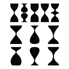 Abstract stretched hourglass form set.