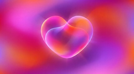 Valentine&rsquo;s Day abstract glowing heart background with vibrant gradient colors. Romantic love concept for celebration, emotion and modern holiday poster background.