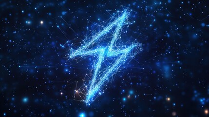 Abstract lightning bolt in space