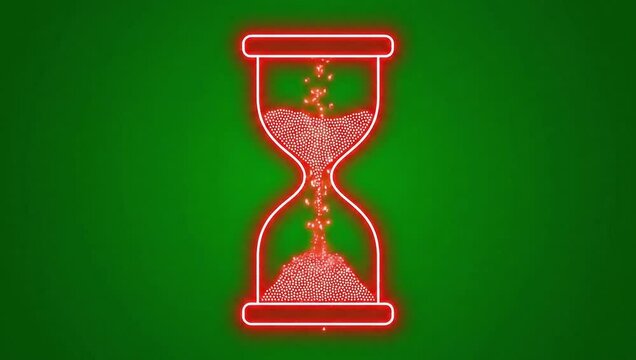 Vibrant neon line forming a dynamic squiggle on green background