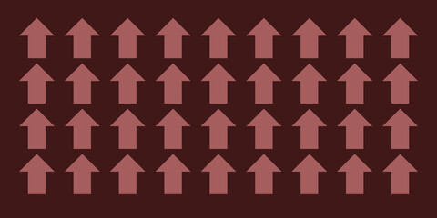 Fototapeta premium Upward Arrows Pattern on Burgundy Background