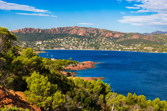 Panoramic view of Agay Bay from the summit of Cap Dramont in Saint-Rapha&euml;l