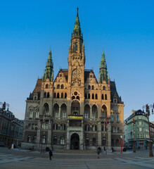 Naklejka premium view of Old town, Town Hall in Liberec, Czech Republic