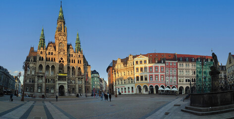 Obraz premium panoramic view of Old town, Town Hall in Liberec, Czech Republic