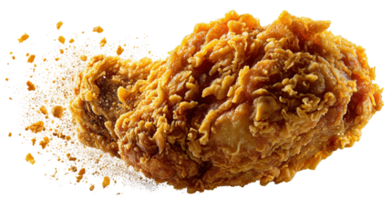 Golden Fried Chicken Leg: A delectable fried chicken leg, presented with a close-up perspective, crispy, juicy, and irresistible.