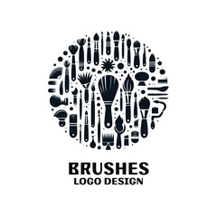 Fototapeta premium Brushes Vector Logo Design