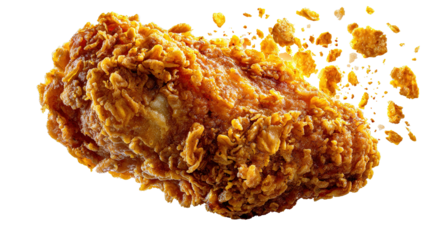 Crispy fried chicken delight: An enticing shot of a golden fried chicken, capturing the allure of its texture. Each bite promises a symphony of flavors and textures