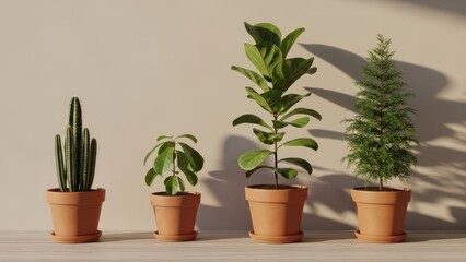 Modern workspace with laptop and notebook on wooden desk with window shadows