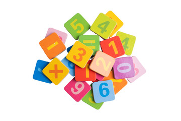 Math number colorful on white background.
