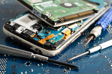 Repairing and upgrade circuit mainboard of notebook, electronic, computer hardware and technology.