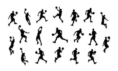 Basketball player silhouette in action