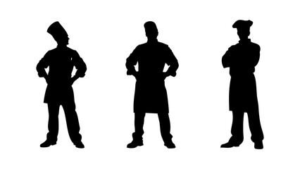 chef profession silhouette collection