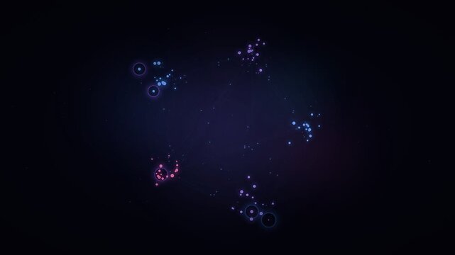 Social Network Graph Connections Visualization - Digital Communication 4K Background