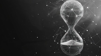 Abstract hourglass, digital network