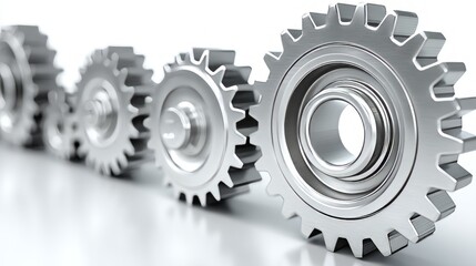 Metal Gears Representing Operational Consistency and Aligned Components in Mechanisms