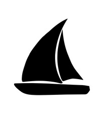 Minimal Sailboat Silhouette Icon
