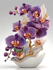 Purple orchid flower centerpiece modern decor high resolution image