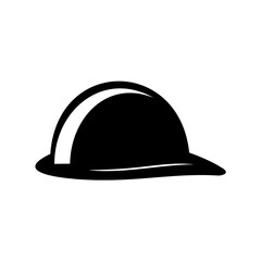 Fototapeta premium Black and white silhouette of a protective hard hat for safety