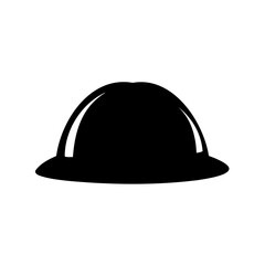 Fototapeta premium Black silhouette image depicting a safety helmet or hard hat design