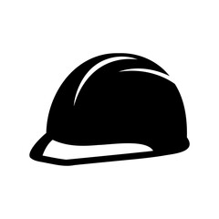 A black and white illustration of a hard hat for safety at work