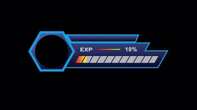XP and Energy Bar loading video from 100 to 10 with Alpha Channel, you can add Photos and Name in the blank area