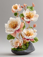 Sophisticated floral bonsai centerpiece ornamental art high resolution picture