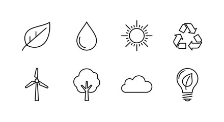 Sustainable energy and environmental symbols © Torikul