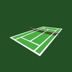 Tennis Court Playing Field Arena Empty Isolated Vector