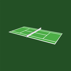Tennis Court Playing Field Arena Empty Isolated Vector